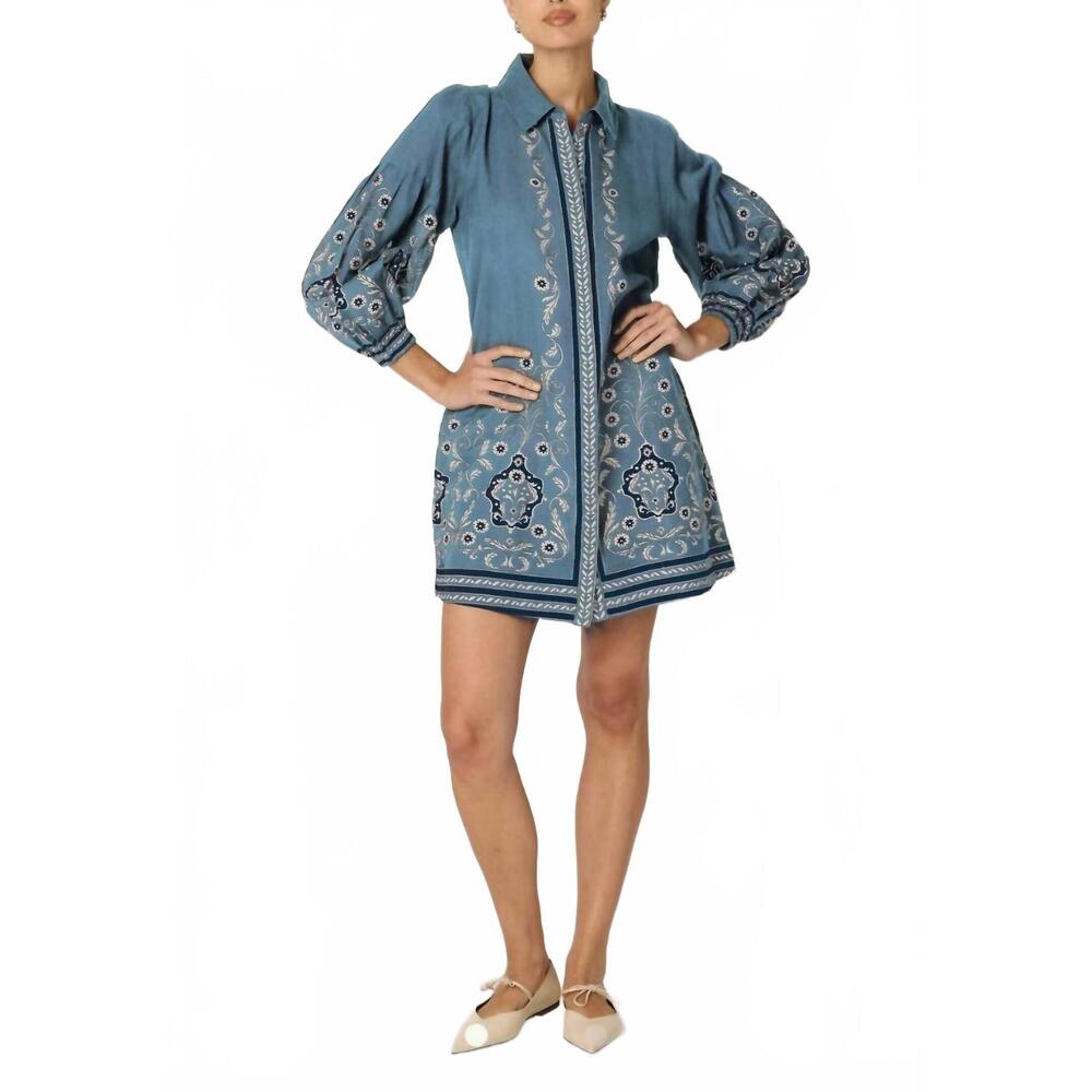 NEW CLEOBELLA anouk mini dress in cardamon blue - Picture 4 of 5